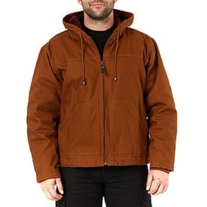 Smith’s Workwear Buffalo Flannel Lined Cotton Duck Canvas Hooded Work Jacket